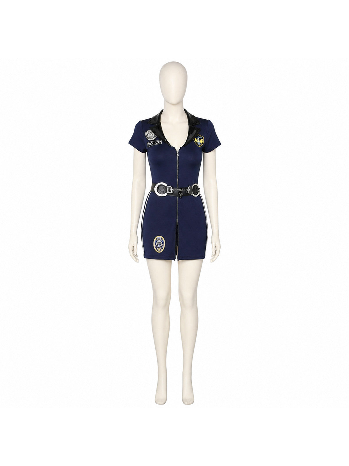 Dark Blue Short-Sleeve Police Costume