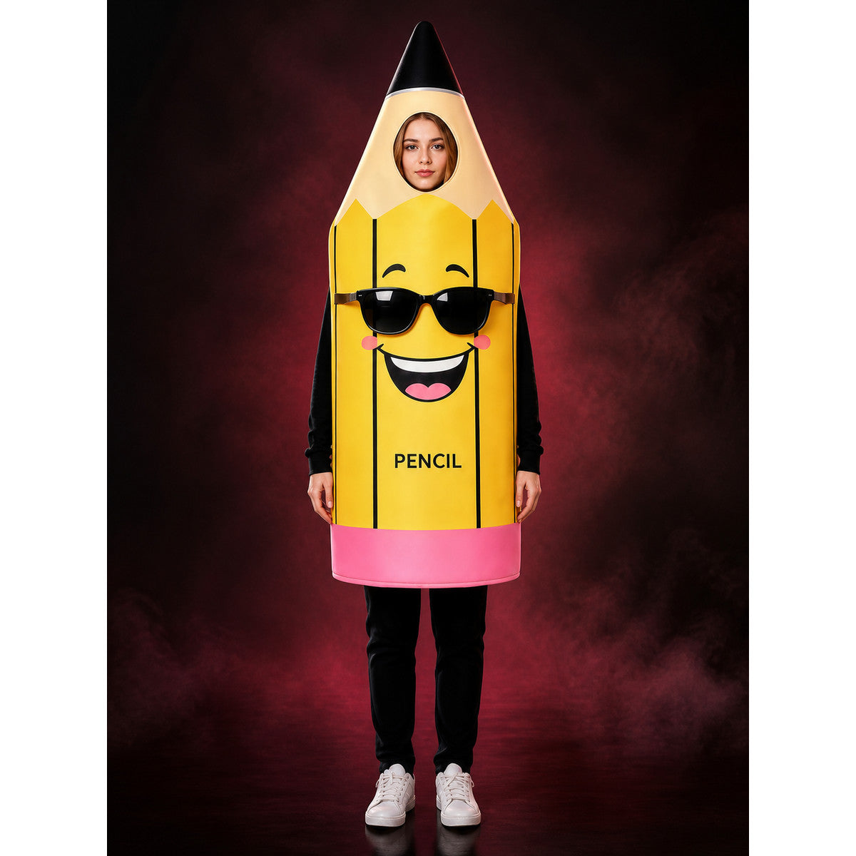 Cartoon Pencil Bodysuit Costume, Funny School Party Outfit for Kids and Adults main product view