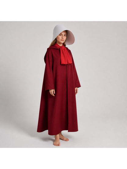 Long Red Loose-Fit Hooded Dress for Cosplay Costume Dresses detail