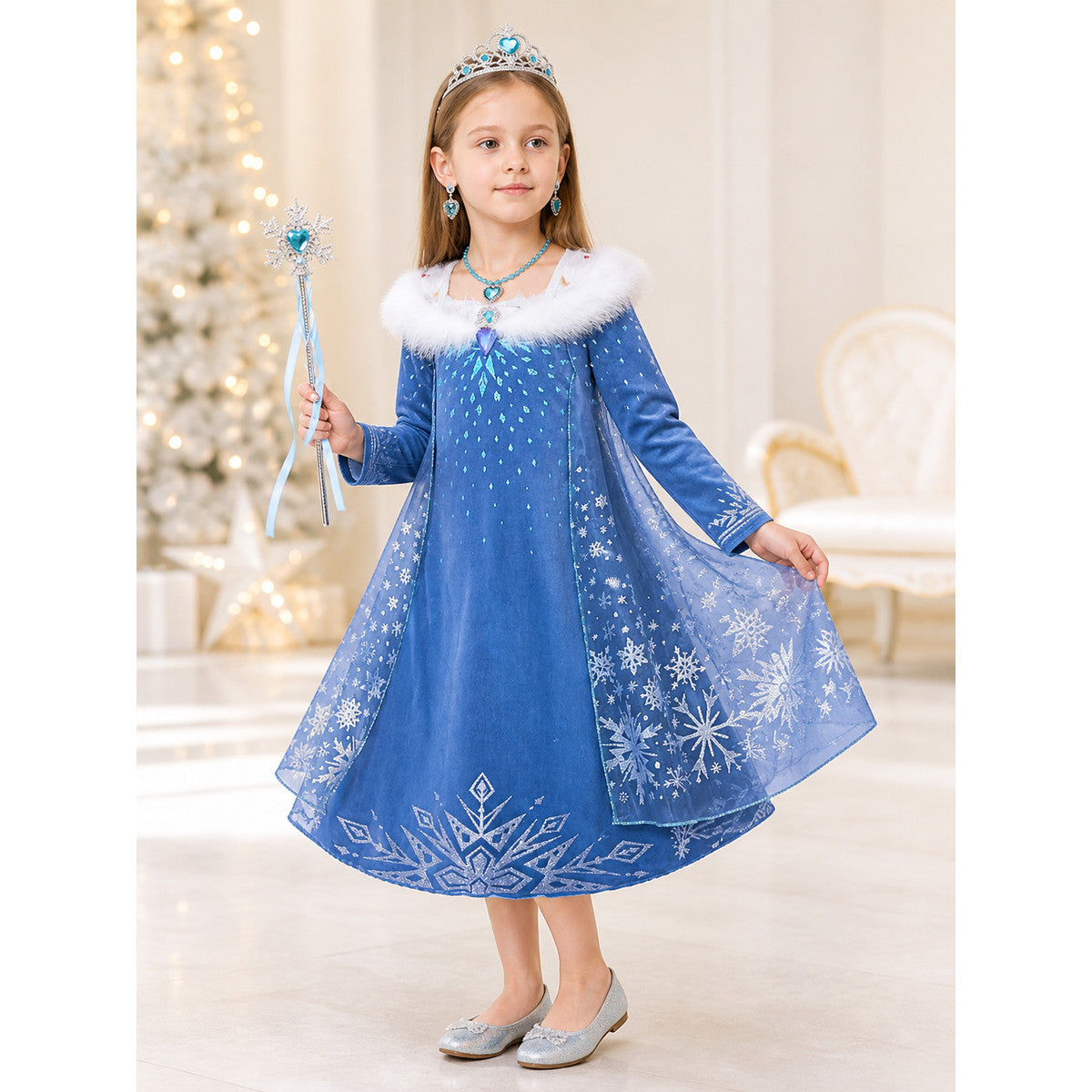 Snow Queen Carnival Costume for Halloween and Cosplay lifestyle view