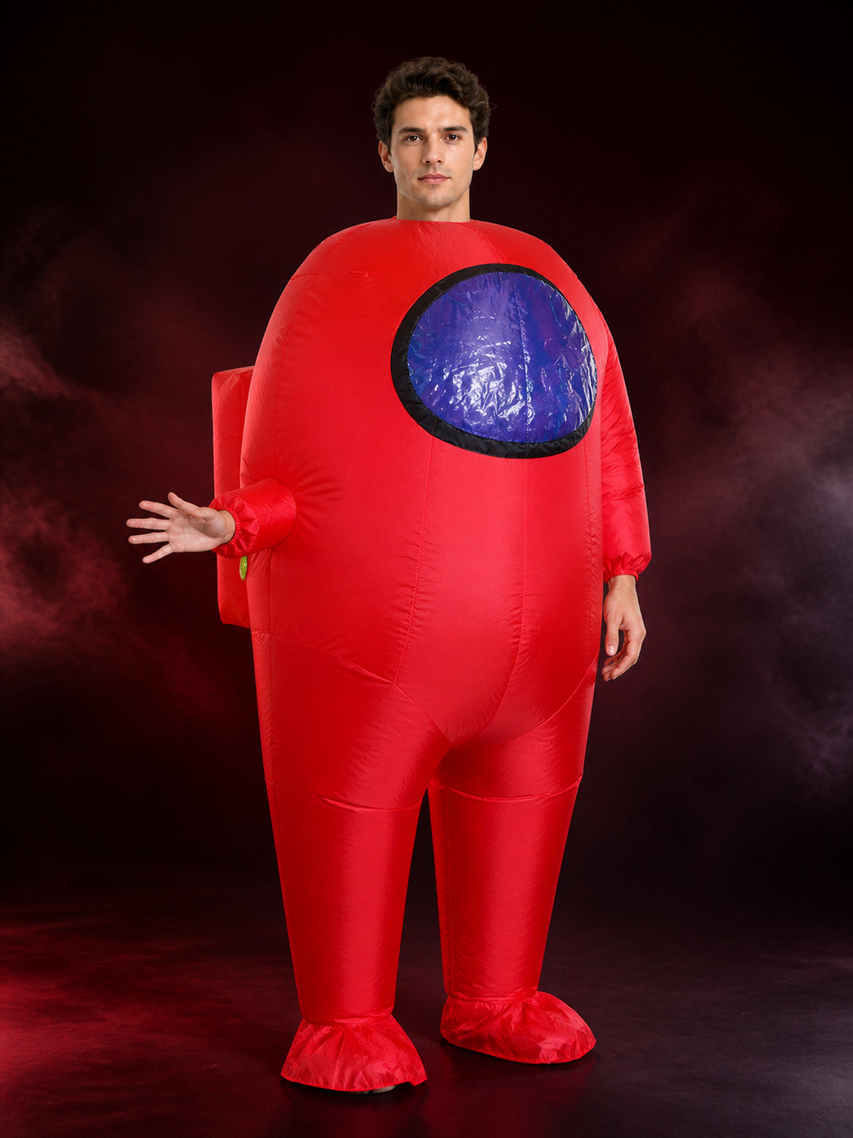 Red Inflatable Alien Costume with Blue Observation Window, Funny Halloween main product view