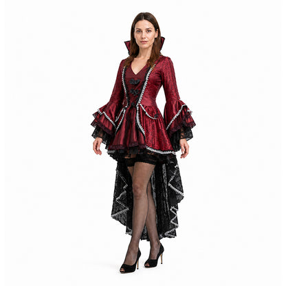 Vampire Costume with Voluminous Sleeves and an Asymmetrical Hem Costumes detail