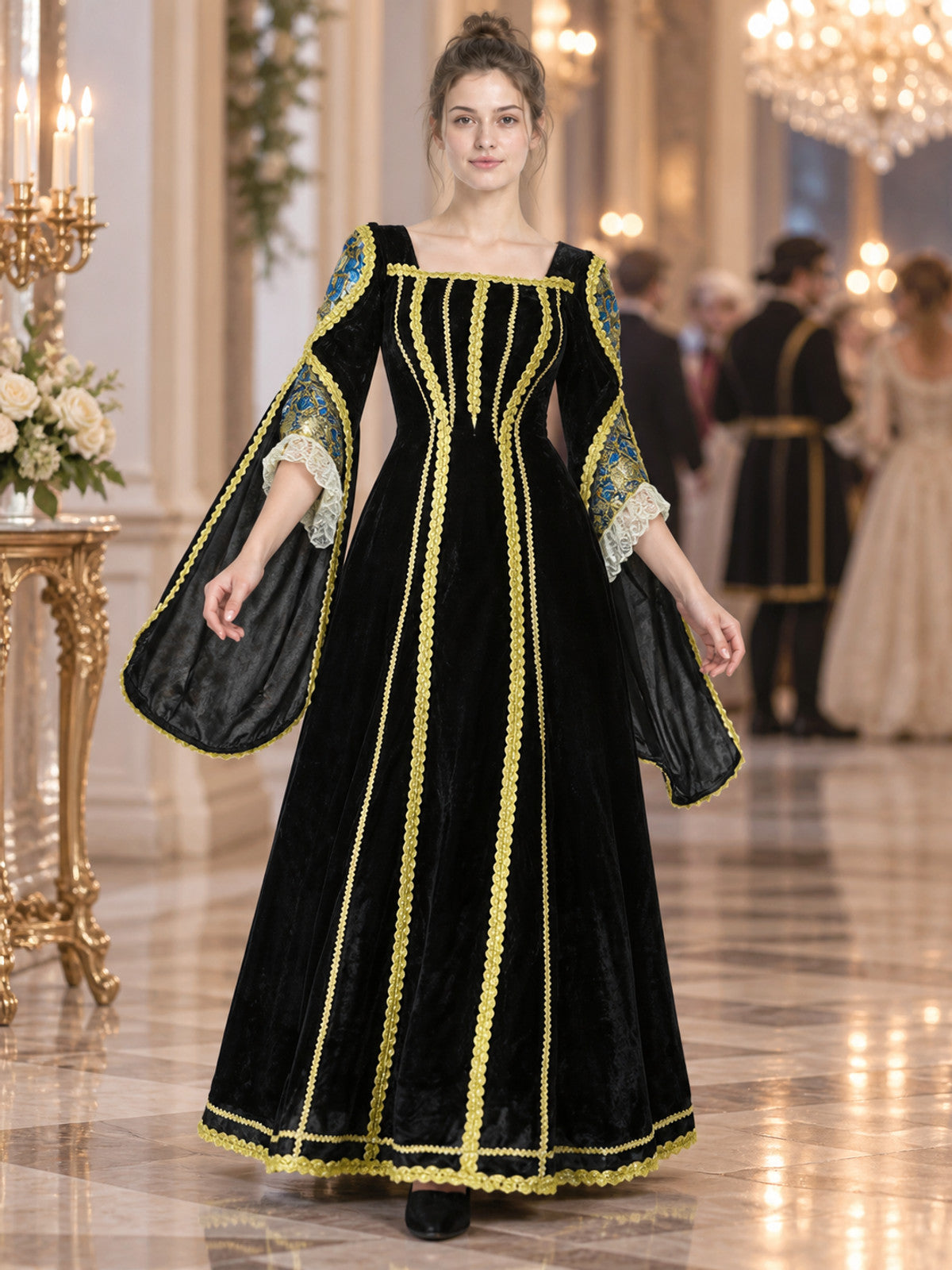Medieval-Style Dress with Historical Styling