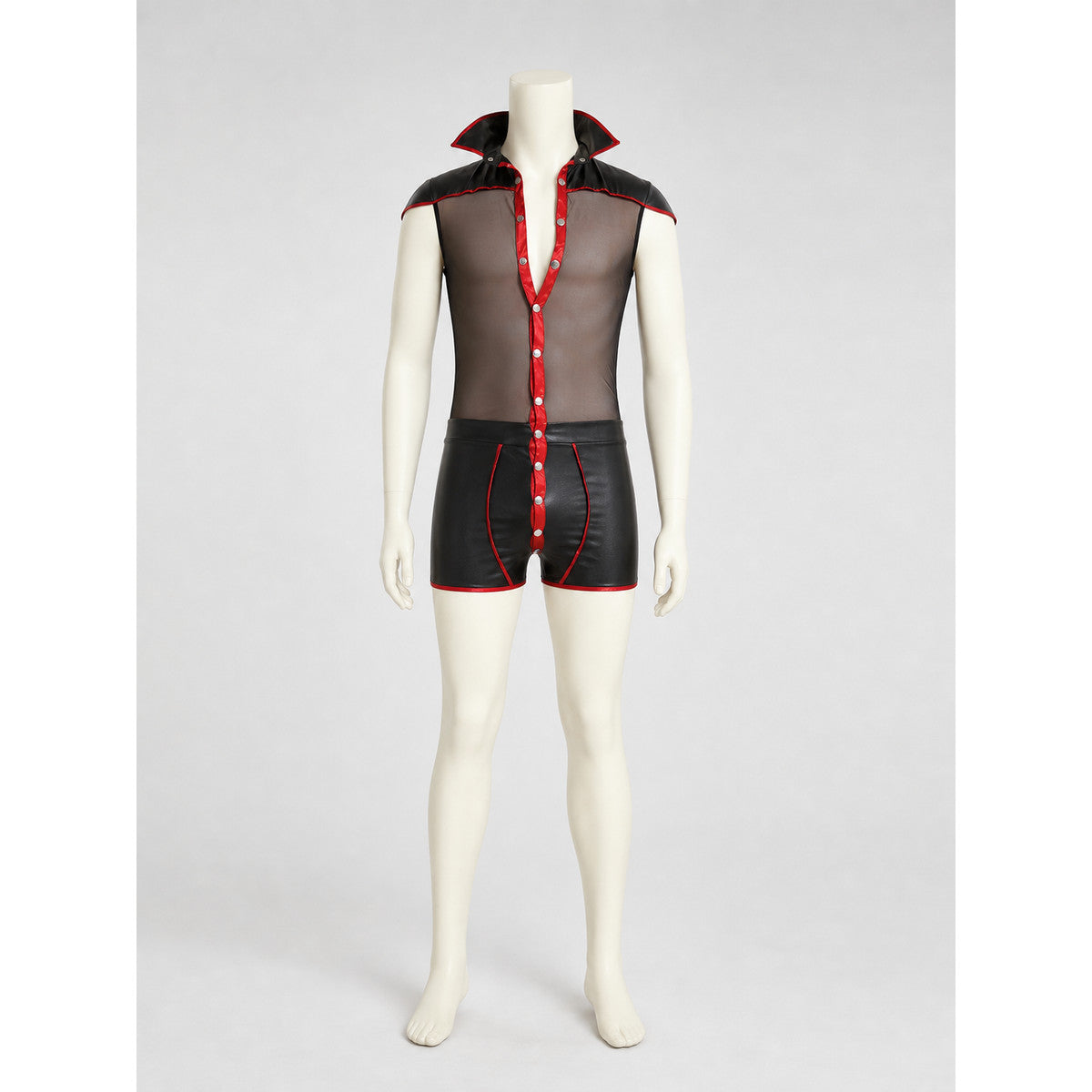 Vampire Costume with Red Trim and Silver Buttons