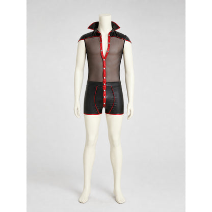 Vampire Costume with Red Trim and Silver Buttons