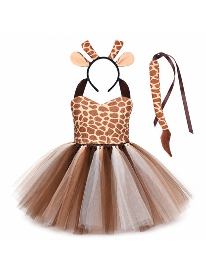 Tiger Costume for Baby Kids Forest Birthday Party Tutu Dress Outfit Toddler