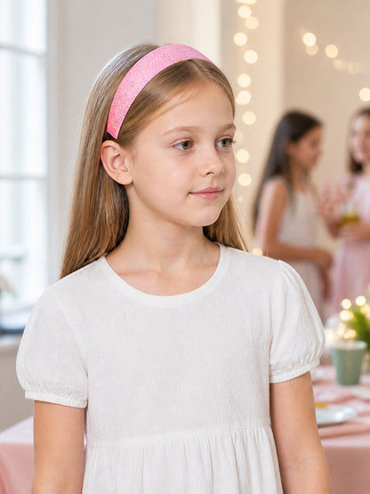 Pink Carnival Headband with Glitter and Black Interior lifestyle view