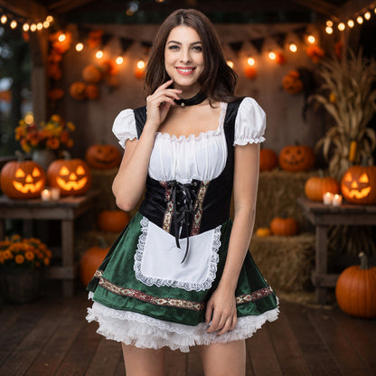 Oktoberfest Costume with Apron and Corset lifestyle view