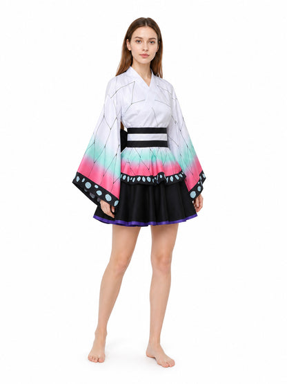 Kimono-Style Cosplay Dress with Wide Sleeves