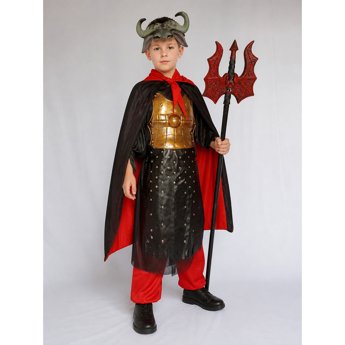 Zombie Costume with Mask and Cape for Halloween on-model front view