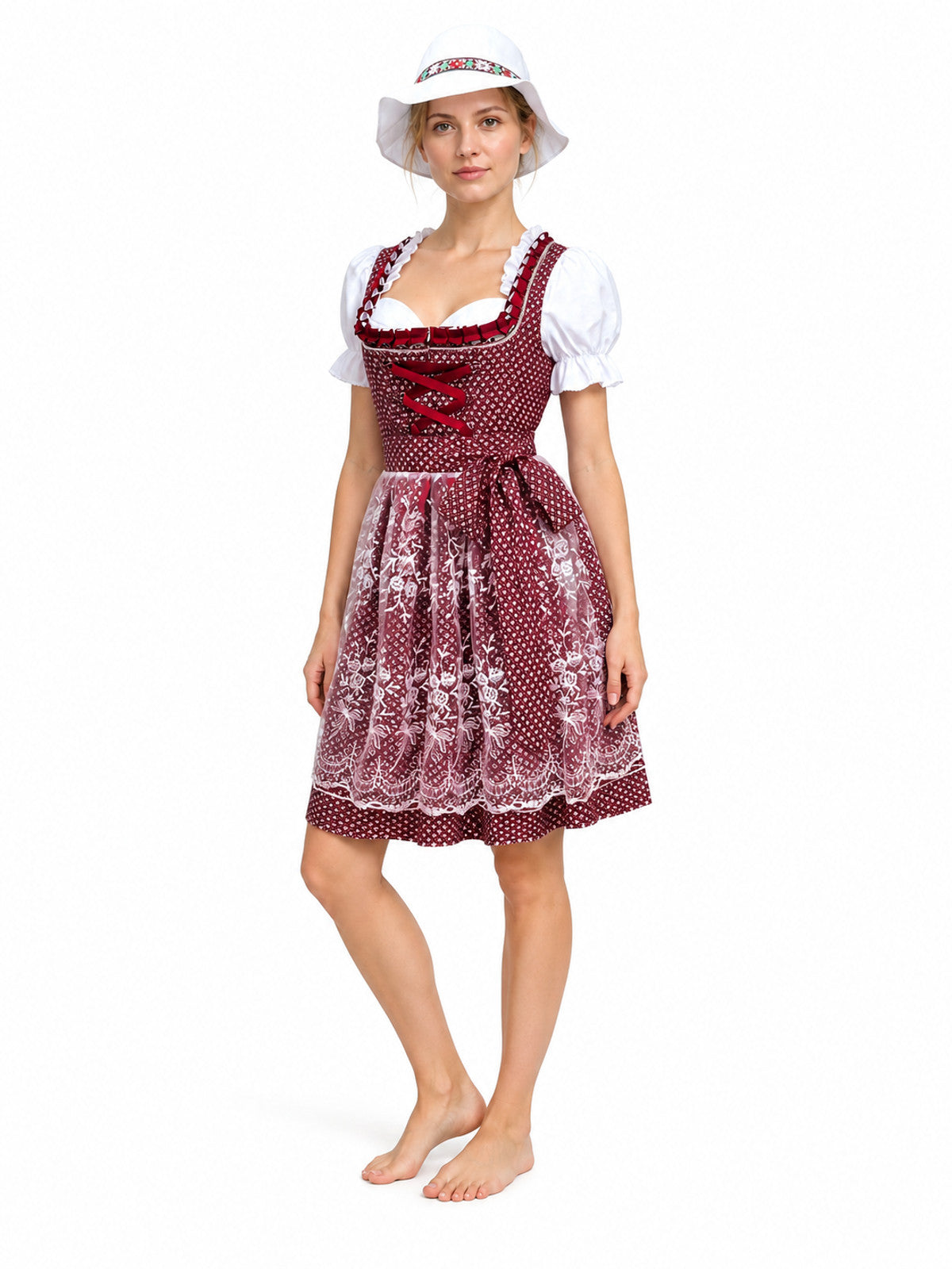 Bavarian Dress with Corset, Apron, and Hat