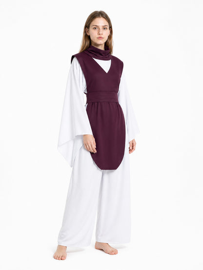 Wizard Costume with Wide Sleeves, Burgundy and White Costumes detail