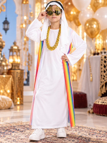 Kids' Oriental Prince Carnival Costume, White
