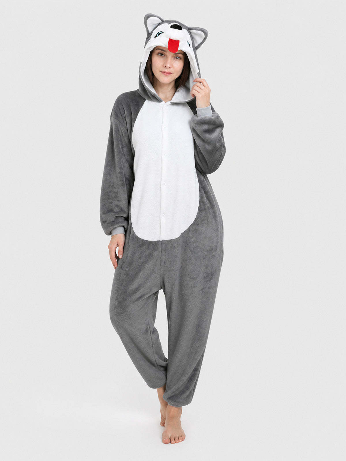 Husky Flannel Hooded Pajama Jumpsuit product detail