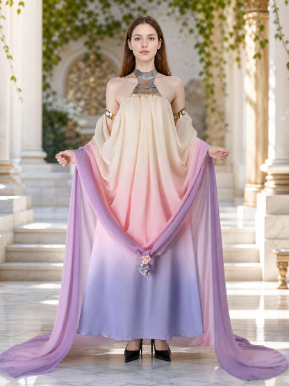 Amidala Cosplay Dress with Draping and Train