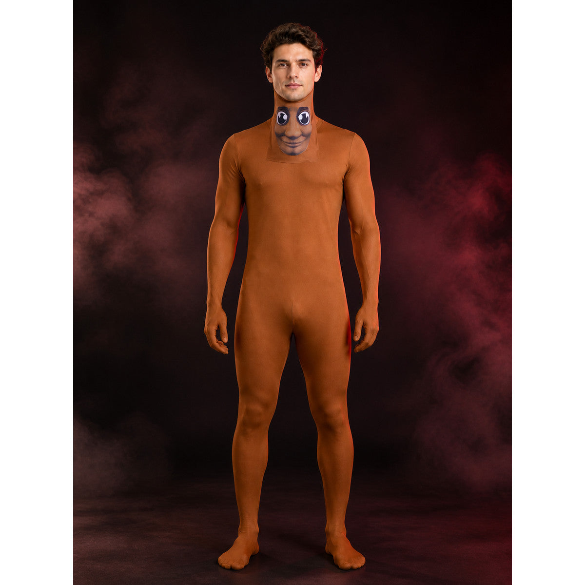 TungTungTungSahur Brown Big Eye Jumpsuit Halloween Costume with Headpiece main product view