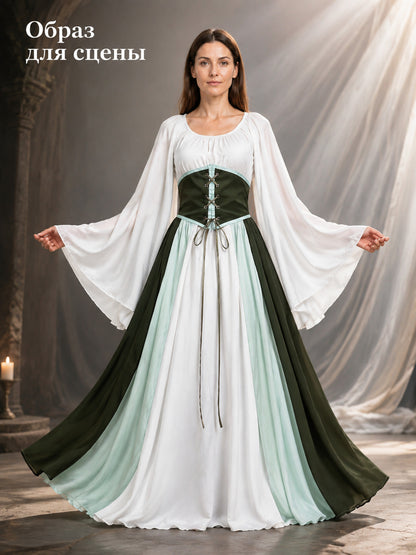 Long Renaissance-Style Cosplay Dress with Belt Costume Dresses detail