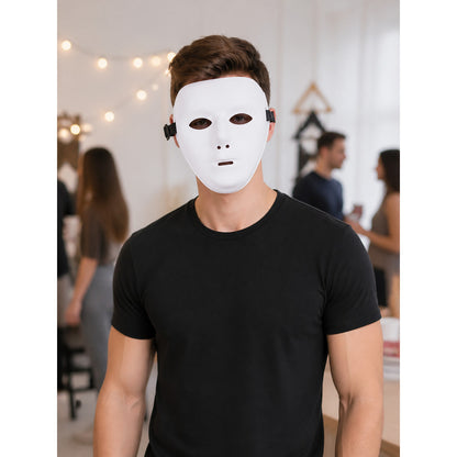 White Halloween Mask for Cosplay and Parties lifestyle view