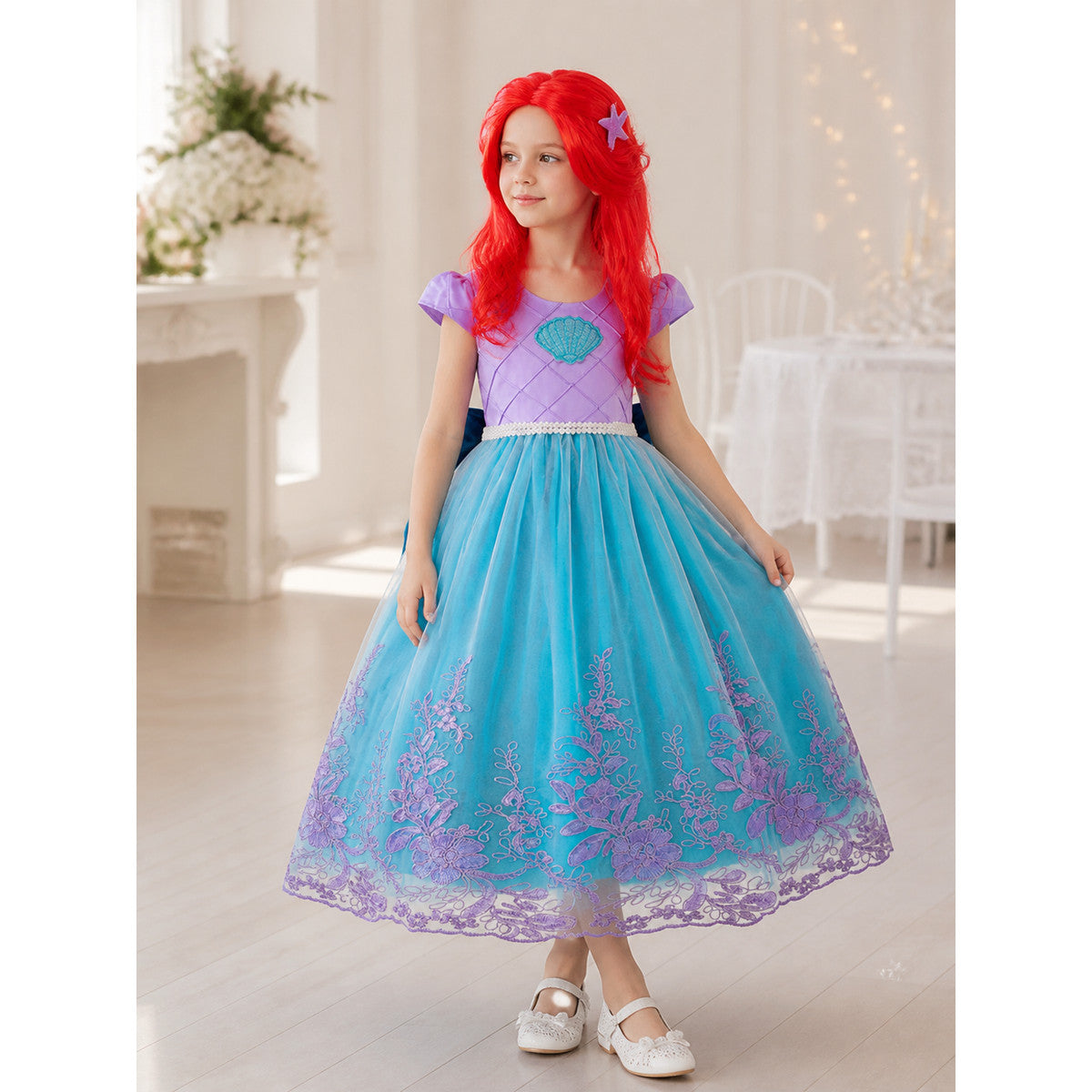 Mermaid Costume for Girls with Full Skirt and Wig lifestyle view