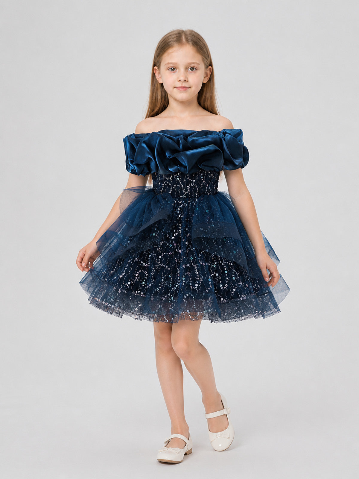 Girls' Dressy Sequin Dress with Full Skirt Costume Dresses detail