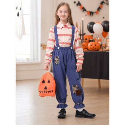 Pumpkin Scarecrow Carnival Costume, Patchwork Style