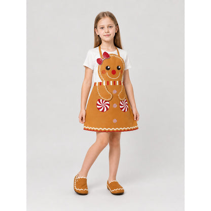 Gingerbread Man Apron with Bow Design