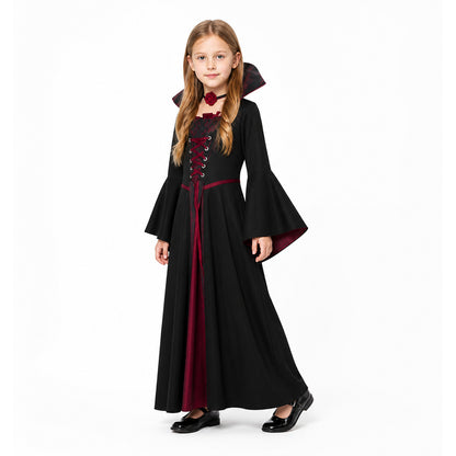Children's Vampire Costume with Mask and Fangs for Halloween
