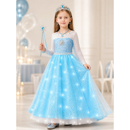 Glowing Snow Princess Halloween Carnival Costume lifestyle view