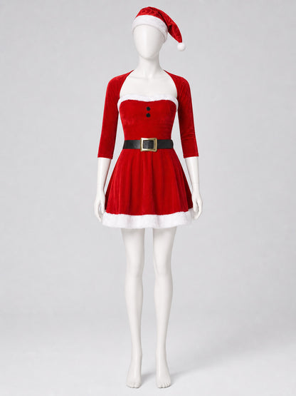Santa Claus Costume Dress with White Trim Costume Dresses detail