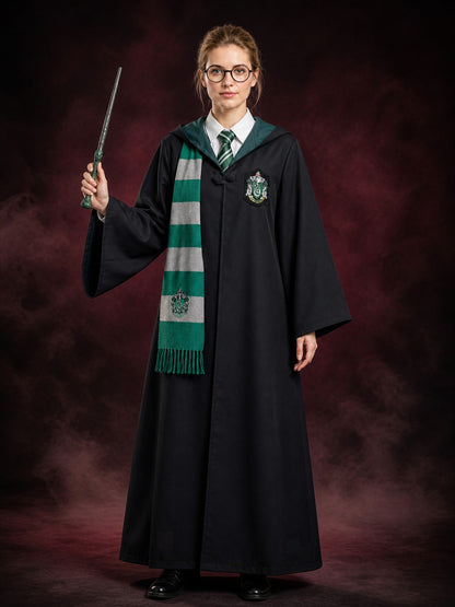 Slytherin-Style Hooded Robe for Halloween Cosplay main product view