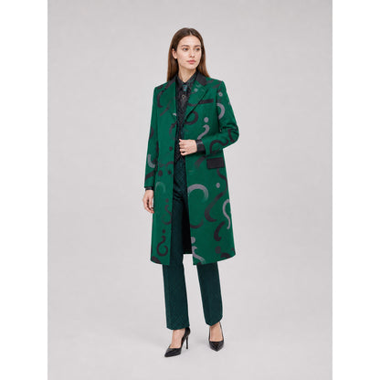 The Riddler Cosplay Costume: Green Coat and Pants