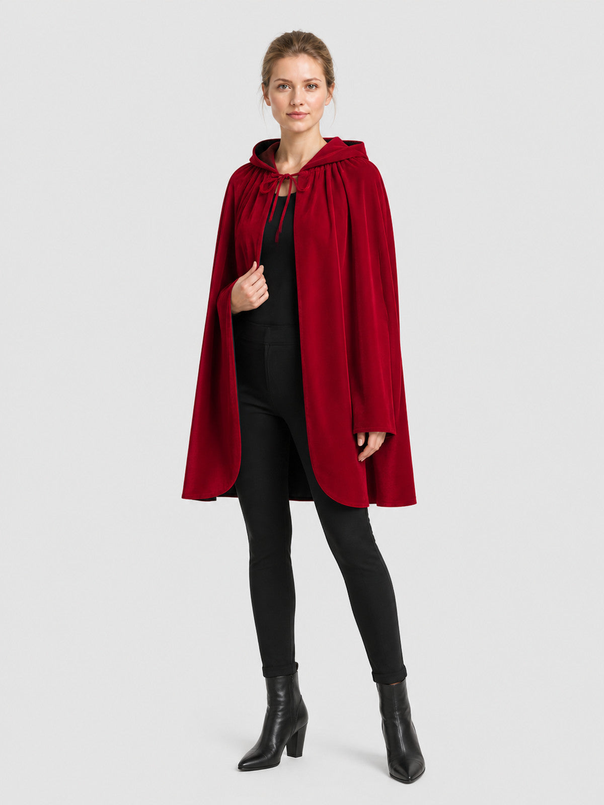 Red Hooded Cape with Lace for Halloween