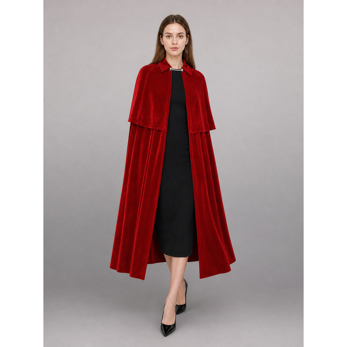 Long Red Medieval Carnival Cloak