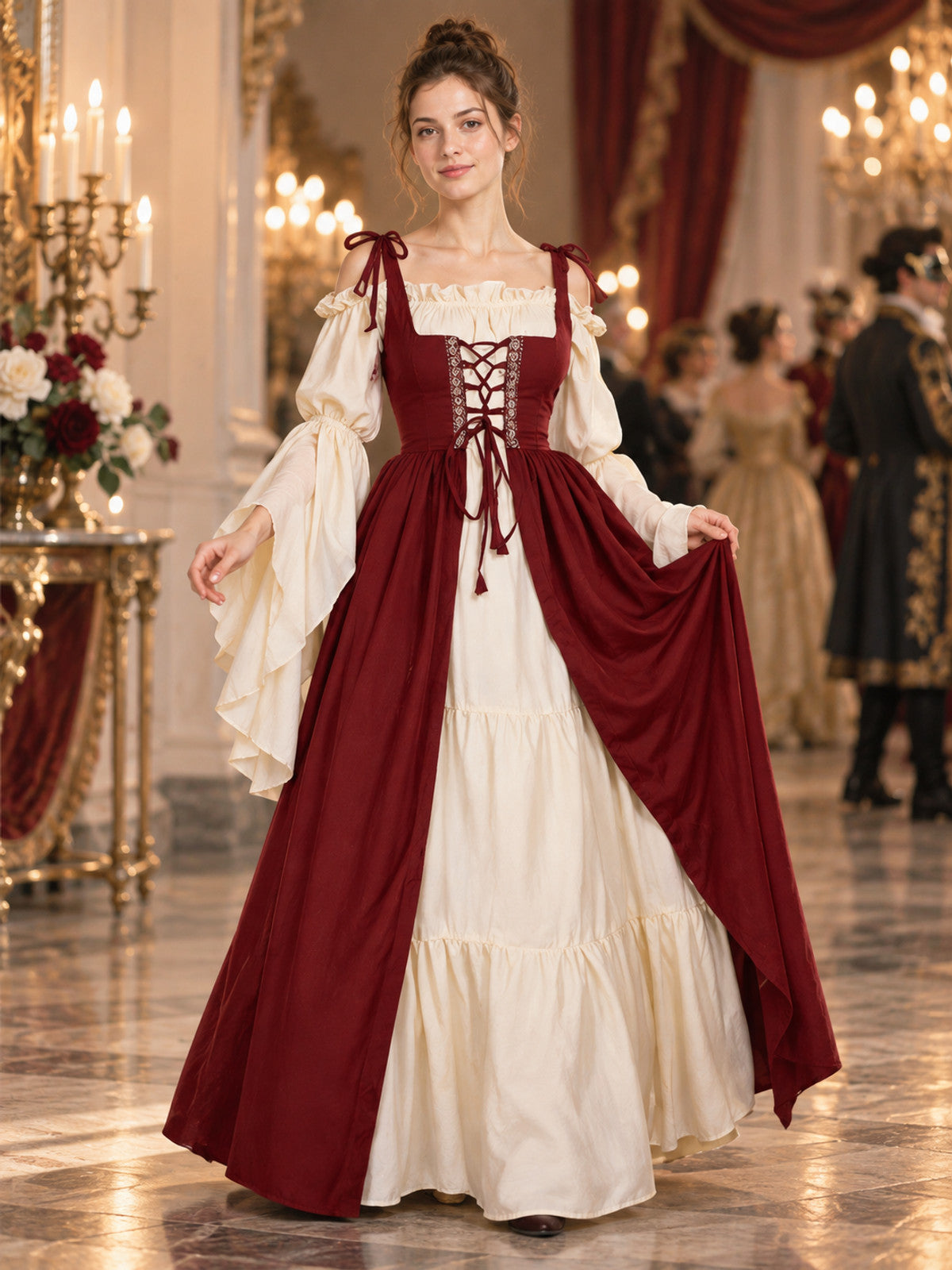 Medieval-Style Lace-Up Carnival Dress