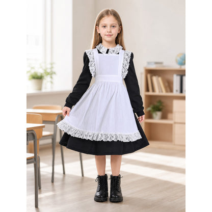 Black and White Maid Costume with Apron lifestyle view