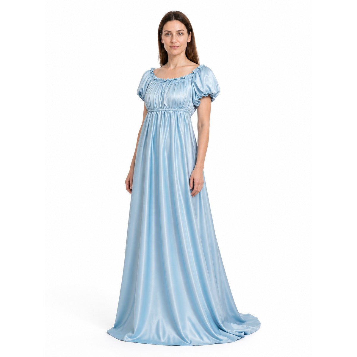 Long Light Blue Bridgerton Dress for Balls and Cosplay Costume Dresses detail