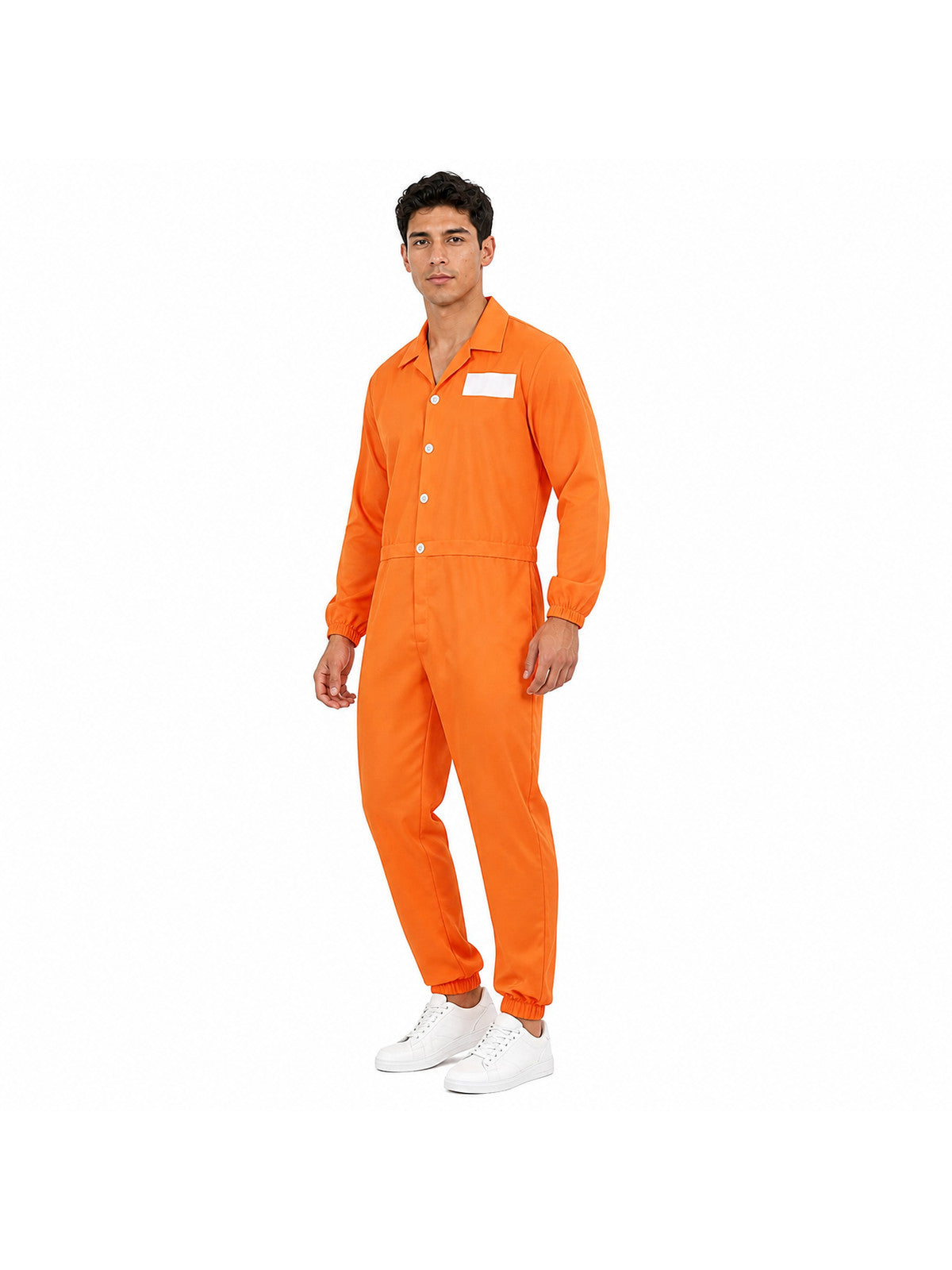 Orange Prison Jumpsuit with Collar and Buttons product detail
