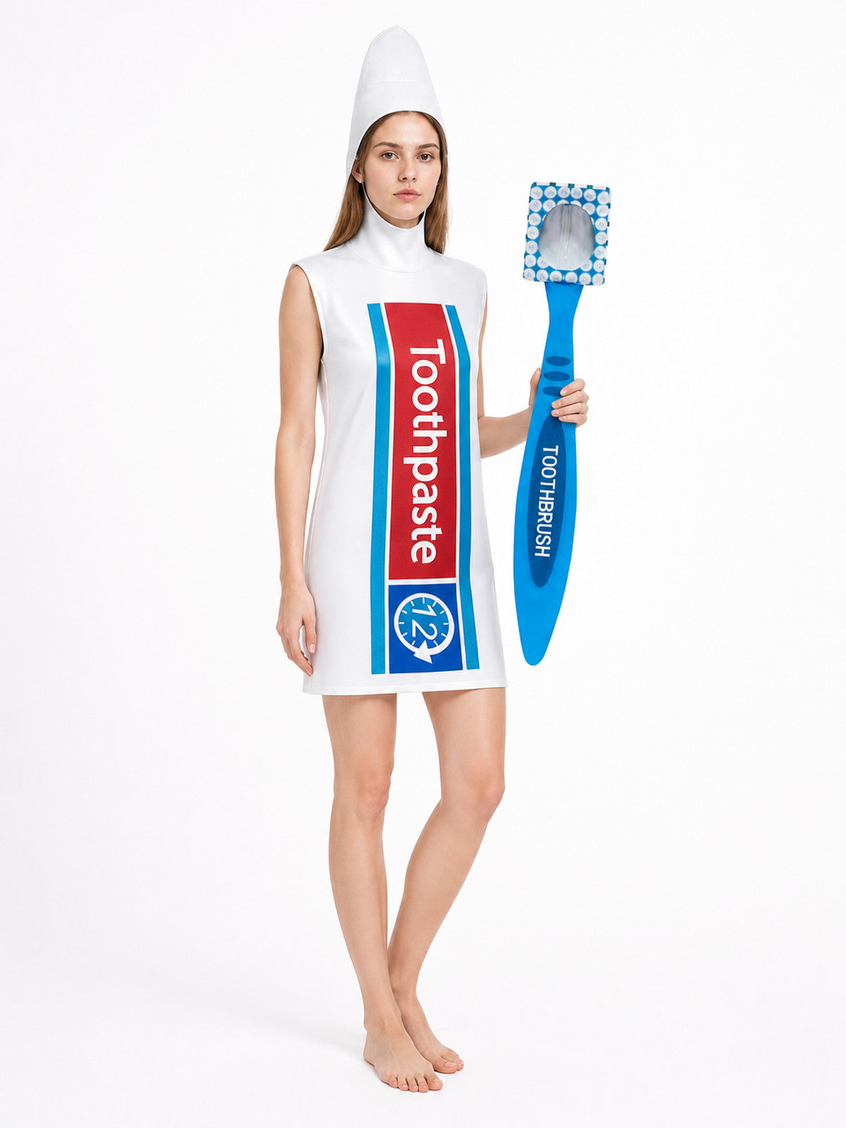 White, Red, and Blue Toothpaste Tube Costume Costumes detail