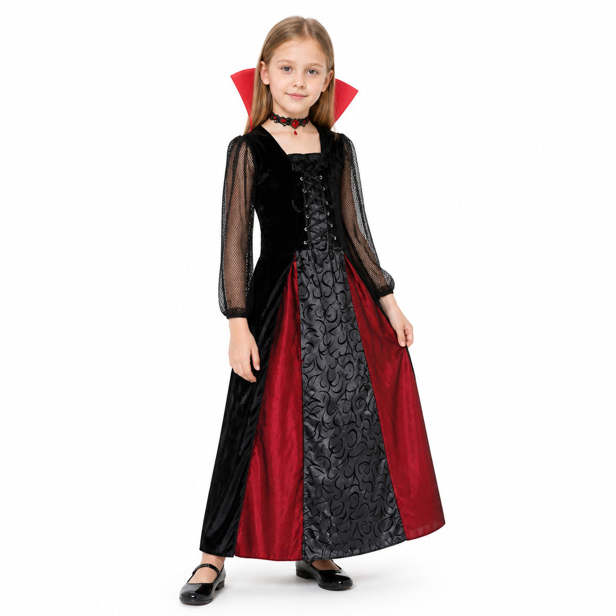 Halloween Vampire Costume with Dress and Accessories