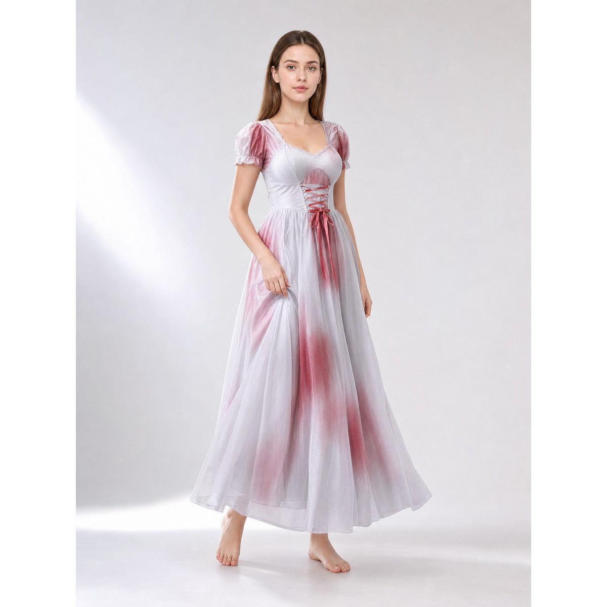 Costume Dress with Veil, Lace-Up Detail, and Pattern Costume Dresses detail