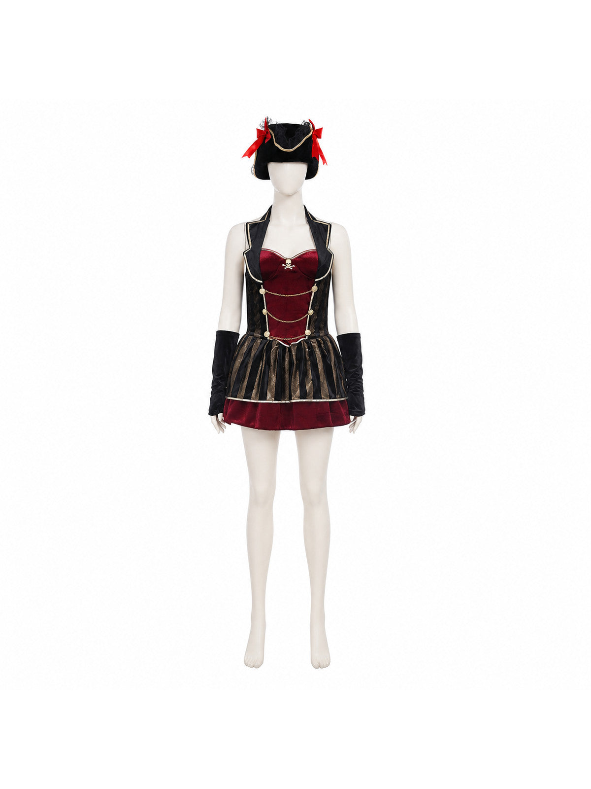 Pirate Costume with Skull and Gold Chains