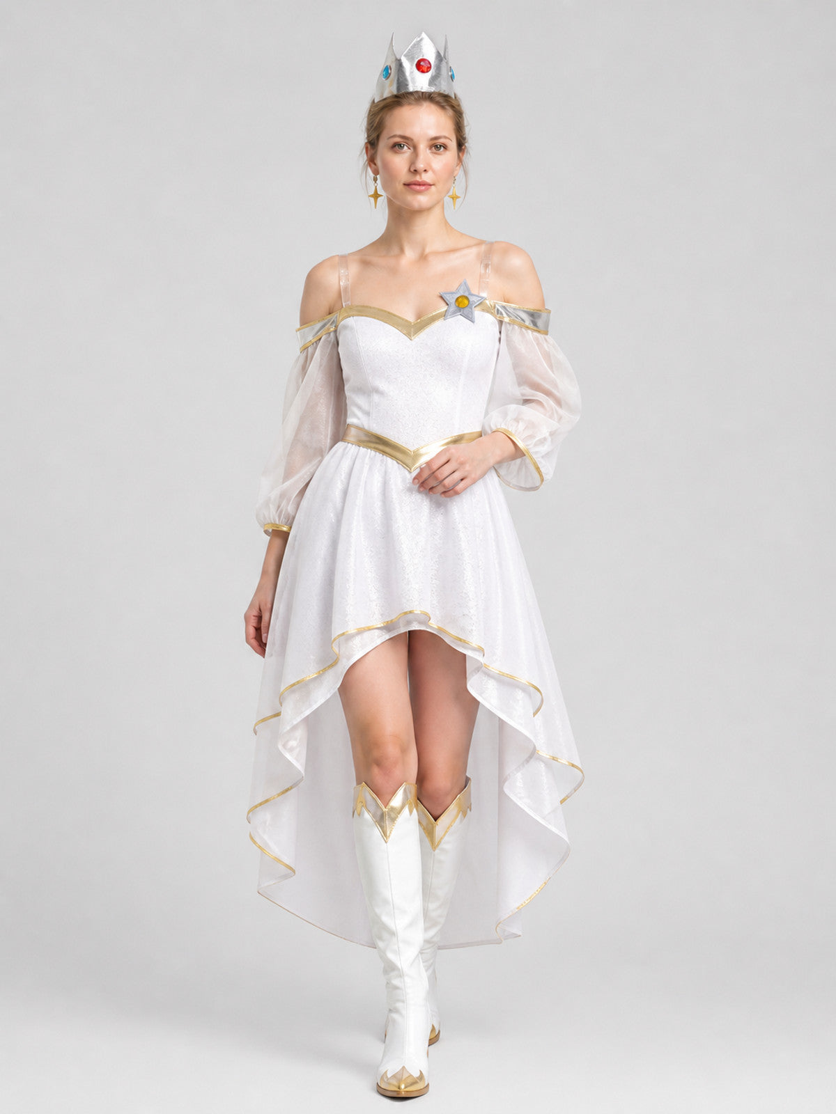 Costume accessory set: crown, brooch, and earrings