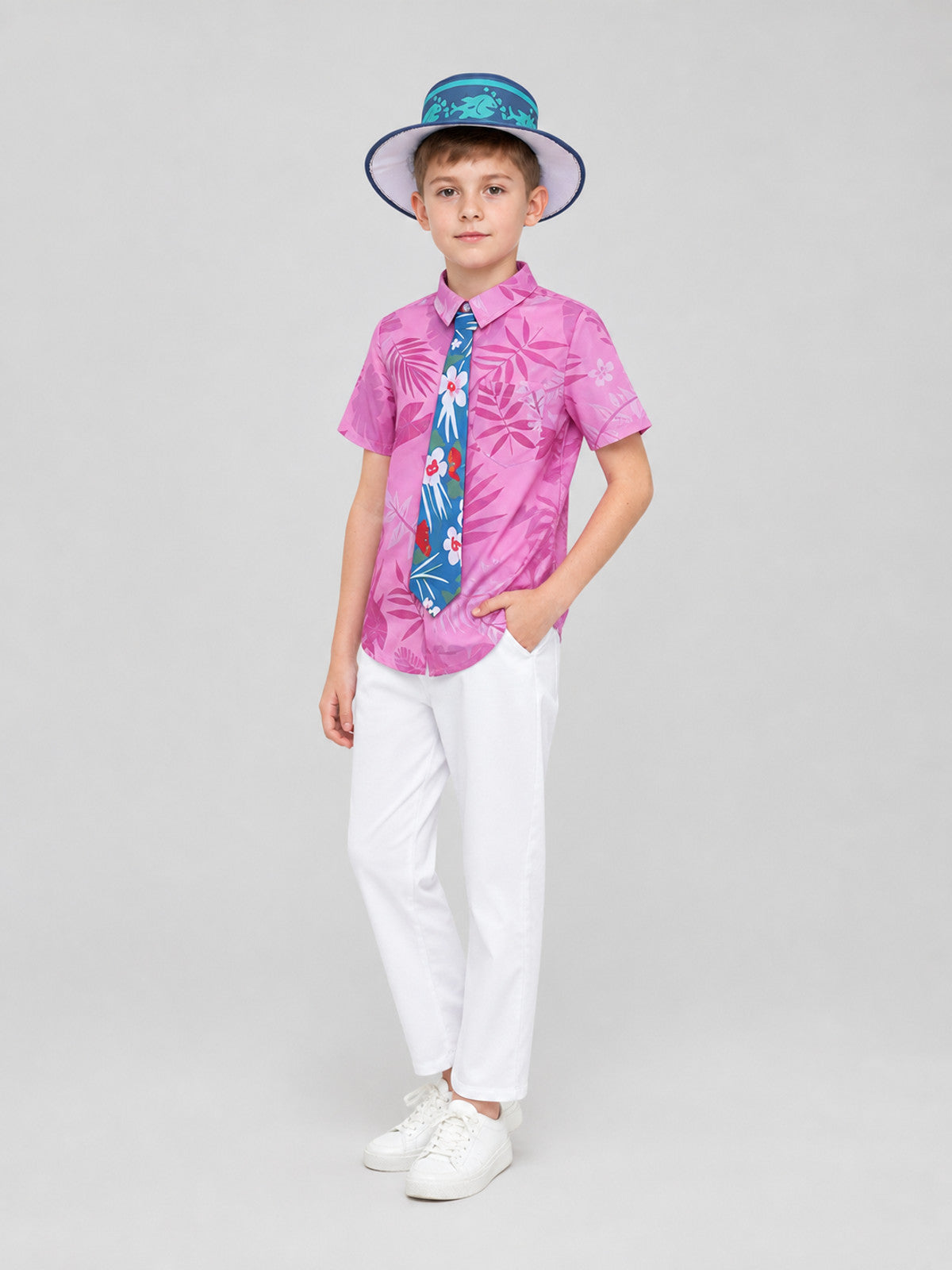 Nick Cosplay Costume: Shirt, Pants, Tie, Hat