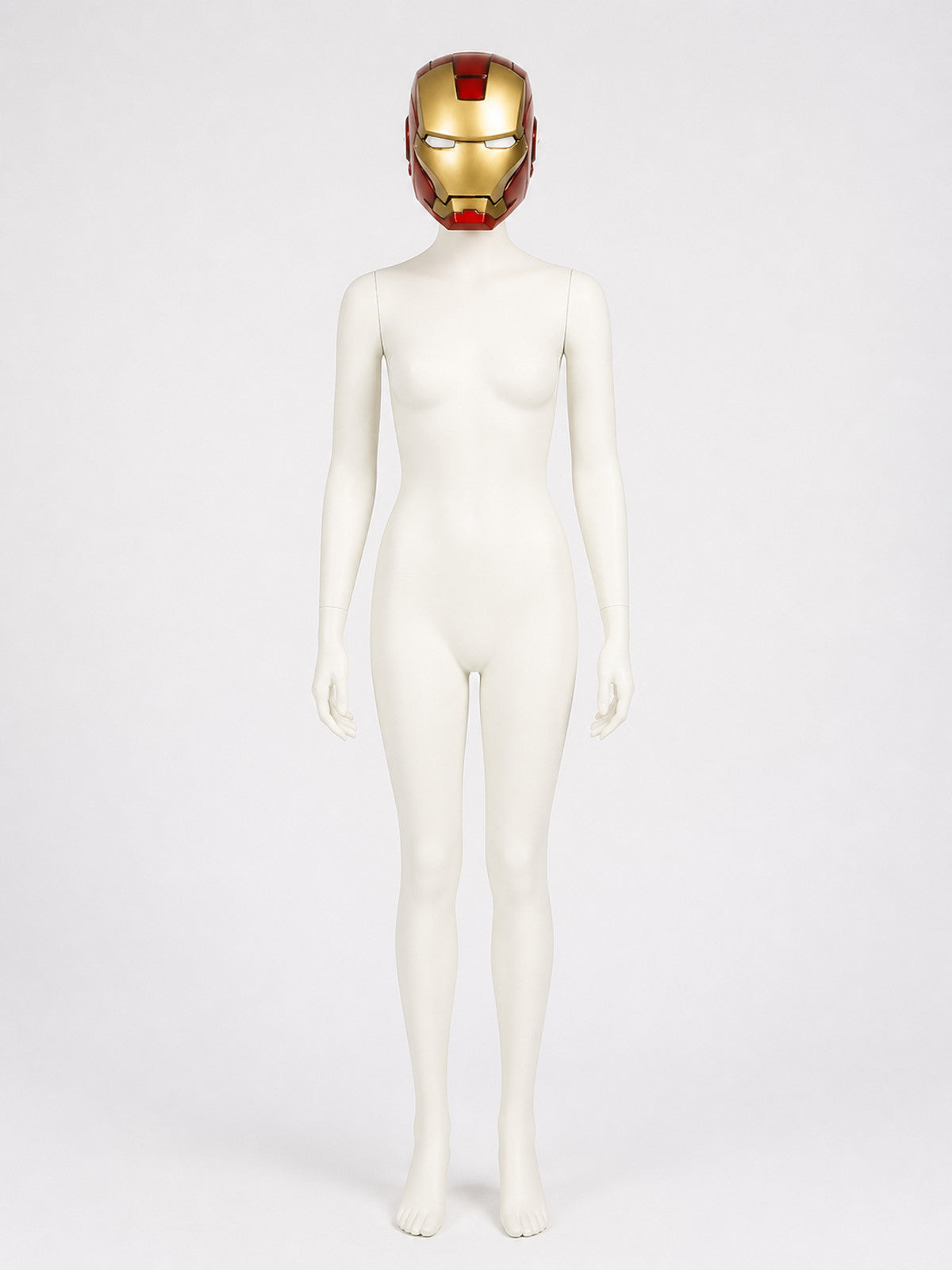 Red and Gold Superhero-Style Carnival Mask lifestyle view