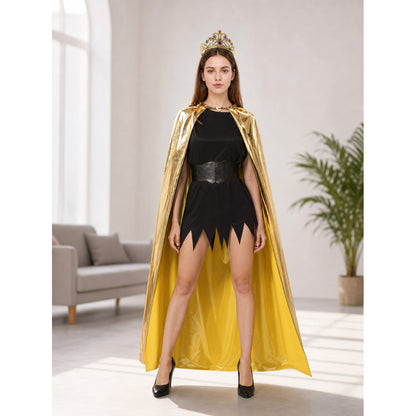 Golden Carnival Cape with Decorative Crown lifestyle