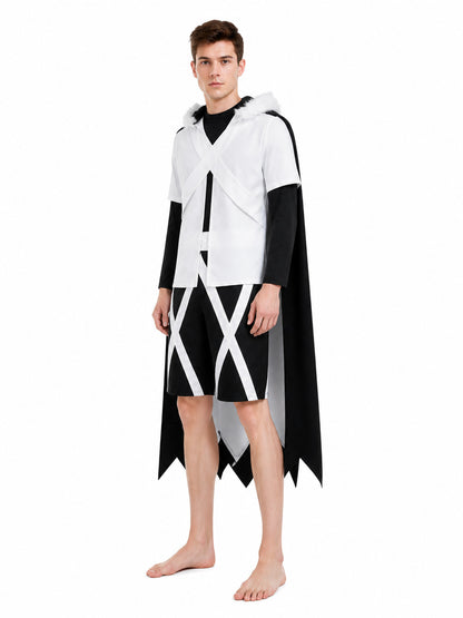 Cross Cosplay Costume with T-Shirt, Cape, and Shorts