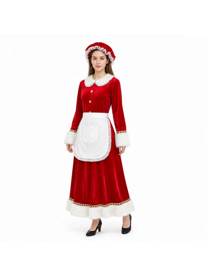 New Year's Carnival Costume with Apron and Hat Costume Headwear detail