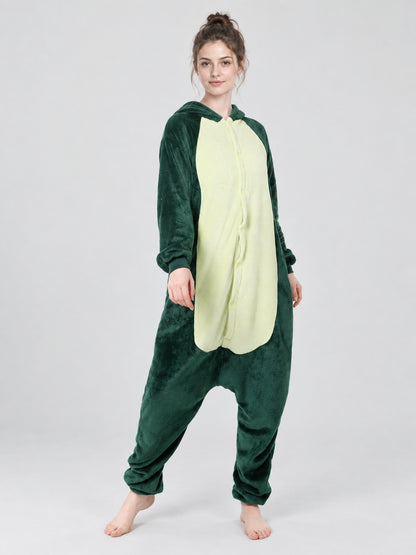 Hooded Pajama Jumpsuit, Dark Green