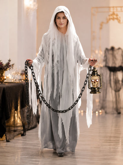 Hooded Ghost Costume with Chain and Lantern lifestyle view
