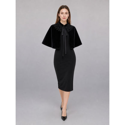 Black costume cape with collar and ties occasion guide